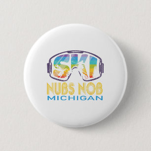 Ski Nubs Nob Michigan Skiing Vacation  6 Cm Round Badge