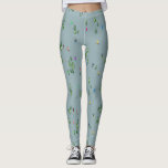 Ski Opening Christmas Skiing Holiday Skiers Blue  Leggings<br><div class="desc">Ski opening! Cool winter-themed skier pattern design with skiers skiing down alpine ski resort slopes among snow-covered fir trees in the alps. Freeride skiers are wearing colourful vintage retro ski suits, skiing downhill with skis on a pastel pink snowy mountain landscape background. Wonderful winter sports fun gift for a skier...</div>