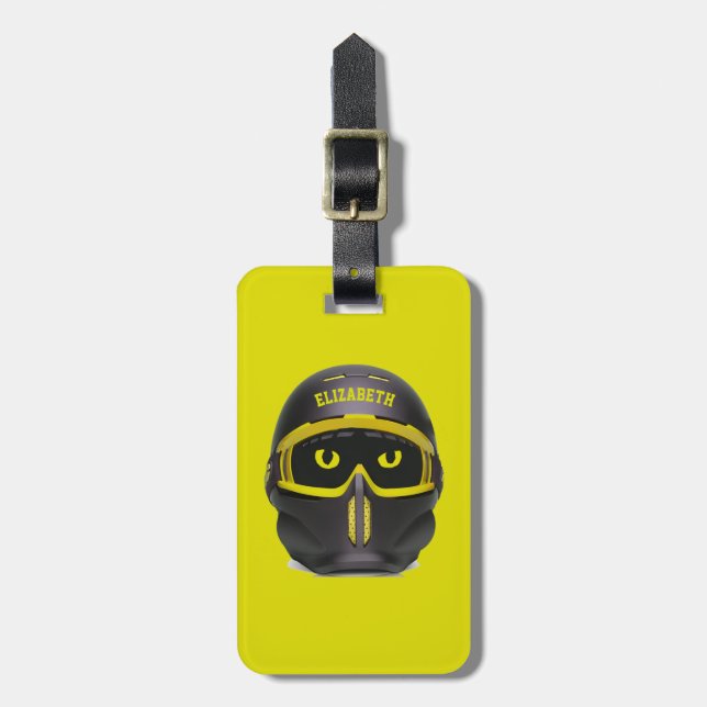 Ski Or Snowboard Helmet Luggage Tag (Front Vertical)
