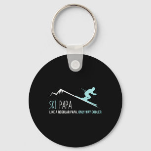 Ski Papa Shirt, Funny Cute Winter Skiing Gift Key Ring