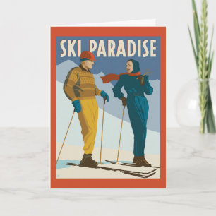 Ski Paradise Vintage  Print Card
