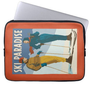 Ski Paradise Vintage  Print Laptop Sleeve