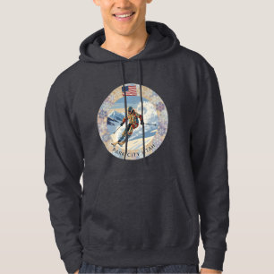 Ski Park City, Utah, Man Skier Hoodie