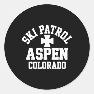 Ski Patrol Aspen Colorado Skiing And Snowboarding Classic Round Sticker