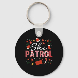 Ski Patrol Christmas Outfit Slope Emergency Skier Key Ring