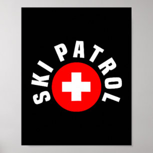 Ski patrol pocket outfit slope emergency skier poster