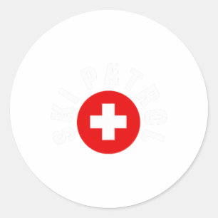 Ski Patrol Pocket Outfit Slope Emergency Skier Saf Classic Round Sticker