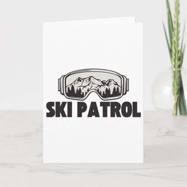 Ski Patrol Winter Skiing Goggles Mountain Trip  Card (Front)