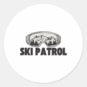 Ski Patrol Winter Skiing Goggles Mountain Trip Classic Round Sticker
