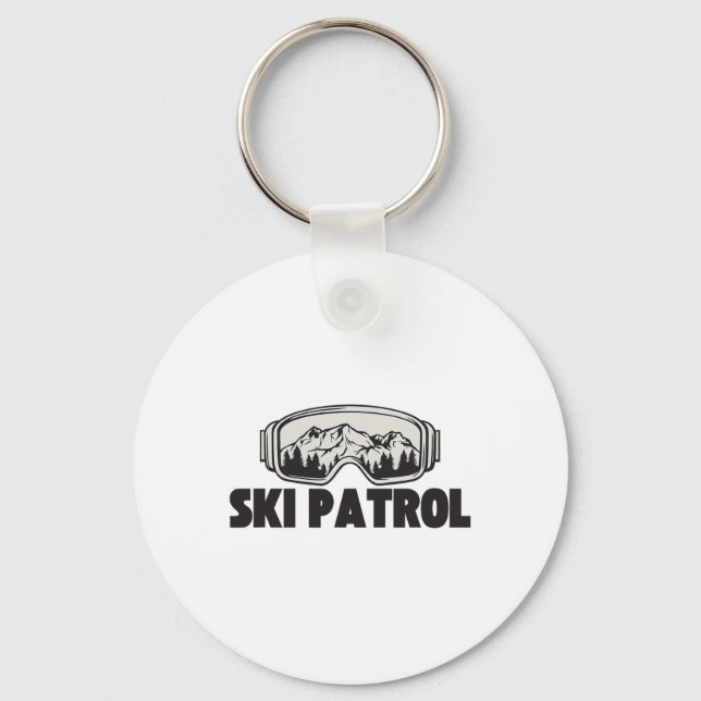 Ski Patrol Winter Skiing Goggles Mountain Trip  Key Ring (Front)