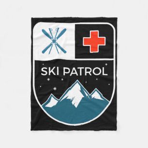 Ski Patrol Winter Slopes Skiing Snowboarding Fleece Blanket