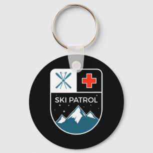 Ski Patrol Winter Slopes Skiing Snowboarding Key Ring