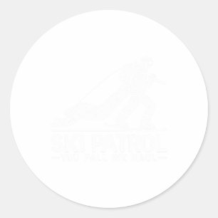 Ski Patrol You Fall We Haul Funny Skiing Skier Classic Round Sticker