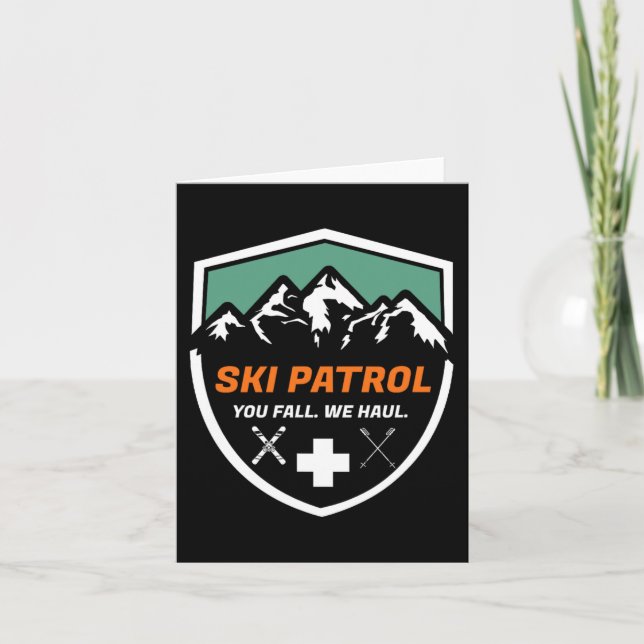 Ski Patrol You Fall We Haul Skier Assistance Skiin Card (Front)