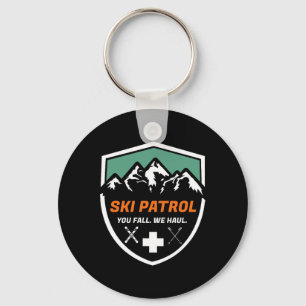 Ski Patrol You Fall We Haul Skier Assistance Skiin Key Ring