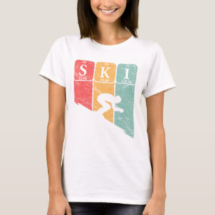 Ski Periodic Table Elements Skier Nerd Vintage T-Shirt