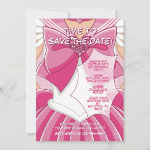 [SKI] Pink Magical Girl Birthday Invitation