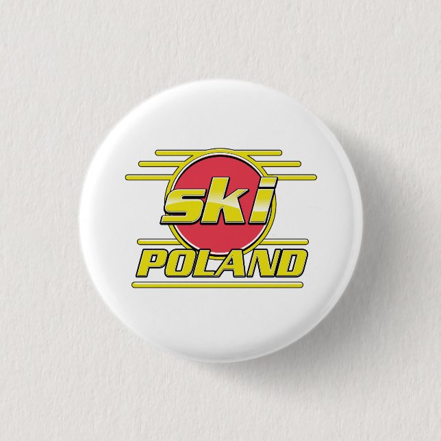 Ski Poland 80s logo 3 Cm Round Badge (Front)