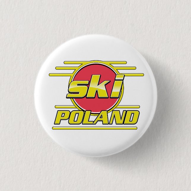 Ski Poland 80s logo 3 Cm Round Badge (Front)