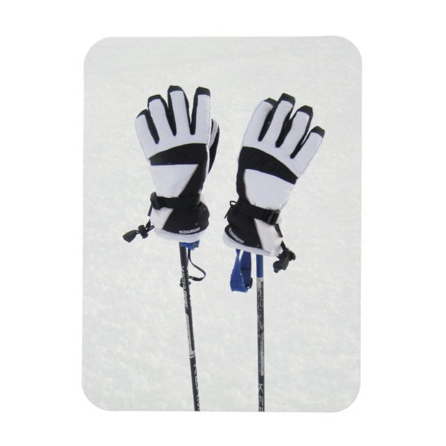 Ski Poles and Gloves Magnet (Vertical)