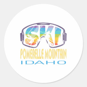 Ski Pomerelle Mountain Idaho Skiing Vacation Classic Round Sticker