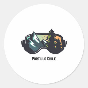Ski Portillo Chile Mountain Skiing T Men And Women Classic Round Sticker