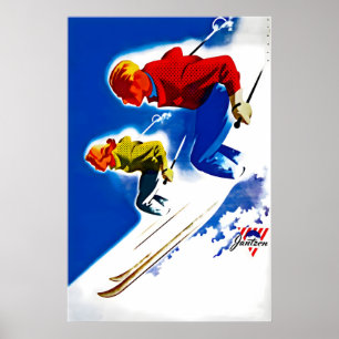 Ski Poster Skiing Art Skier Gift Lodge Poste