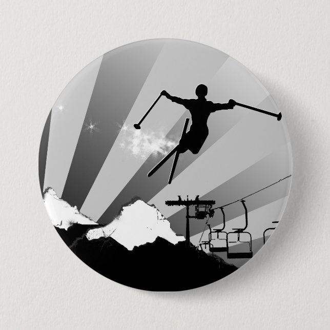 ski powder trail 7.5 cm round badge (Front)