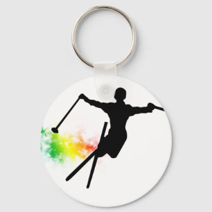ski powder trail key ring