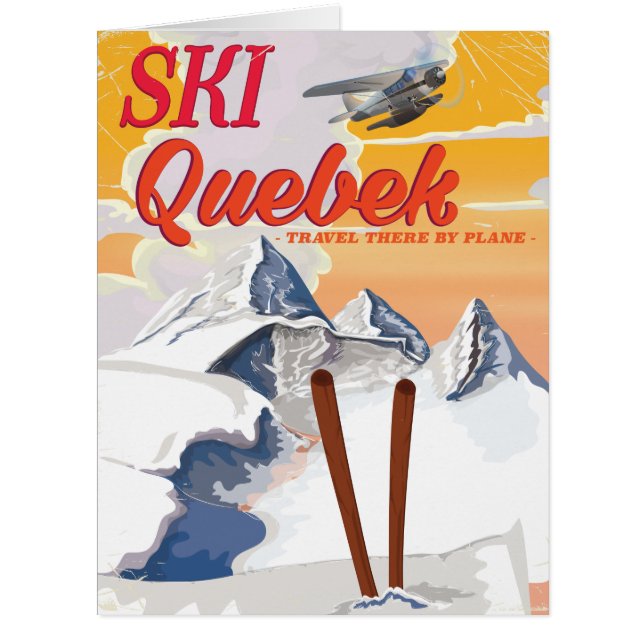 Ski Quebec vintage vacation poster. (Front)