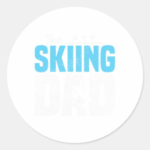 Ski Quotes Papa Skier Party Favours Birthday The S Classic Round Sticker