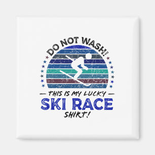 Ski Racer Funny Skier Skiing Quote Retro Vintage G Magnet