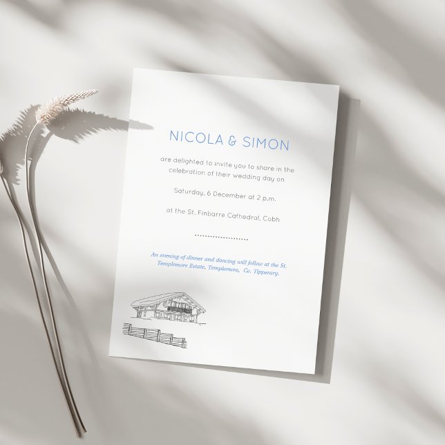 Ski Resort Couple In Love Snowy Mountain Peaks  Invitation (Sample (back))