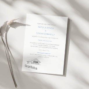 Ski Resort Couple In Love Wintery Mountain Peaks  Invitation