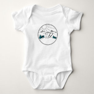 Ski Resort Scene Winter Sports Baby Bodysuit