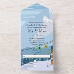 Ski Resort Wedding All In One Invitation