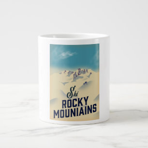 Ski Rocky Mountains USA Large Coffee Mug