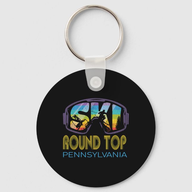Ski Round Top Pennsylvania Skiing Vacation  Key Ring (Front)