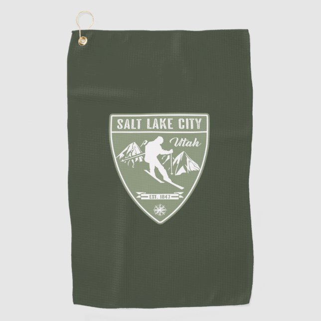 Ski Salt Lake City Utah Golf Towel (Front)