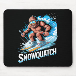 Ski sasquatch winter sport skier funny skiing mouse pad