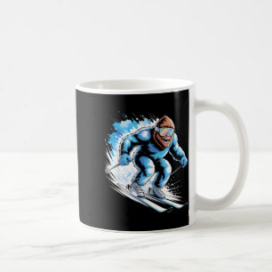 Ski sasquatch winter sport skiing funny skier coffee mug
