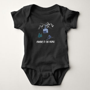 Ski Scene Winter Sports Powder To The People Baby Bodysuit