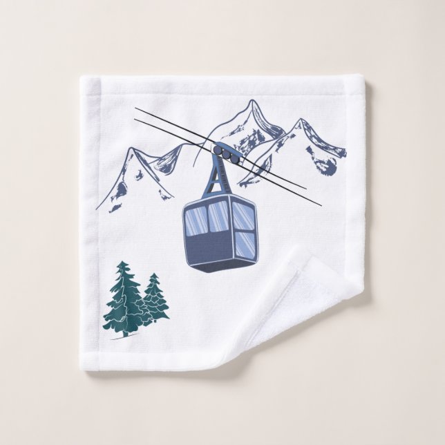 Ski Scene Winter Sports Wash Cloth (Wash Cloth)