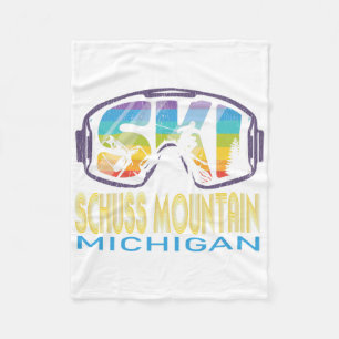 Ski Schuss Mountain Michigan Skiing Vacation Fleece Blanket