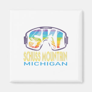 Ski Schuss Mountain Michigan Skiing Vacation Magnet