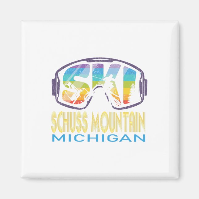 Ski Schuss Mountain Michigan Skiing Vacation  Magnet (Front)