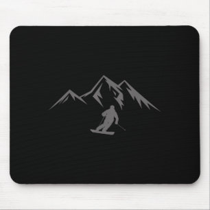 Ski shirt snow mountain winter skiing skier mouse pad