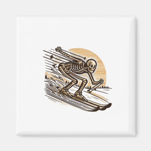 Ski Skeleton Fun Winter Sports Snow Skiing Lover S Magnet
