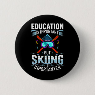 Ski Skier Funny Skiing Snow Winter Sport 6 Cm Round Badge