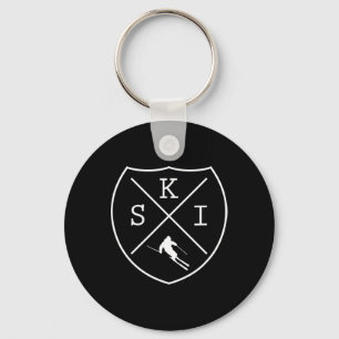 Ski Skier Skiing Motif Ski Vacations Winter Sports Key Ring